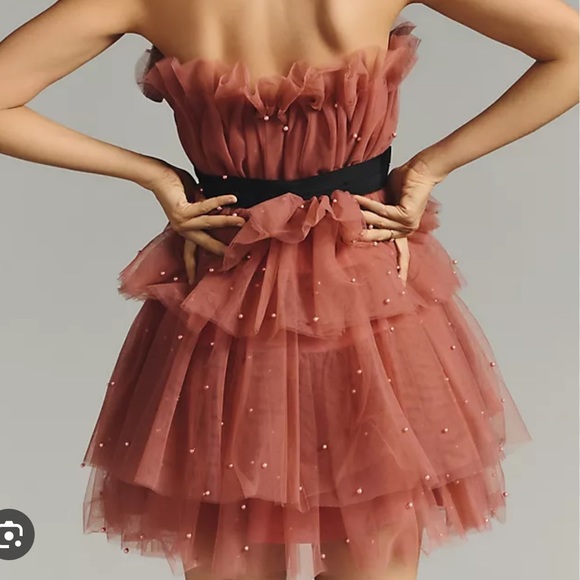 Anthropologie Tiered Strapless Tulle Dress - Picture 2 of 5